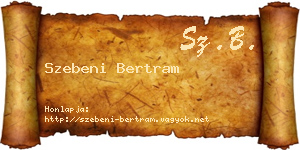 Szebeni Bertram névjegykártya